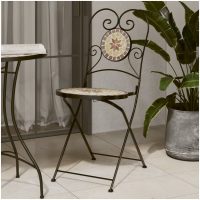 Caféstolar fällbara 2 st terrakotta och vit keramik vidaXL