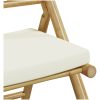 Caféstolar hopfällbara med gräddvita dynor 2 st bambu vidaXL – miniatyr 9