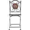 Caféstolar i mosaik 2 st brun keramik vidaXL – miniatyr 3