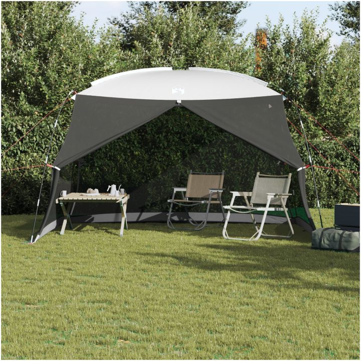 Camping Myggnät med Dörr Grå 6-Personers Vattentät vidaXL 380 x 380 x 225 cm – bild 4
