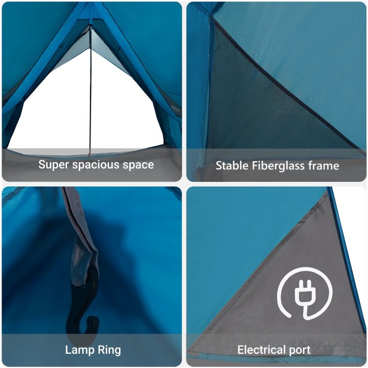 Camping Tält A-Frame 5-Person Blå Vattentätt vidaXL 5 - Personers – bild 9