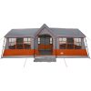 Camping Tält med Fönster Grå och Orange 12-Personers Vattentät vidaXL 622 x 295 x 238 cm – miniatyr 11