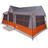 Camping Tält med Fönster Grå och Orange 12-Personers Vattentät vidaXL 622 x 295 x 238 cm – miniatyr 3