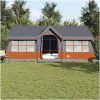 Camping Tält med Fönster Grå och Orange 12-Personers Vattentät vidaXL 622 x 295 x 238 cm – miniatyr 4