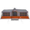 Camping Tält med Fönster Grå och Orange 12-Personers Vattentät vidaXL 622 x 295 x 238 cm – miniatyr 5