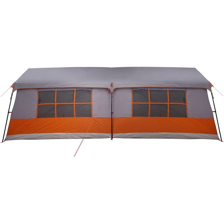 Camping Tält med Fönster Grå och Orange 12-Personers Vattentät vidaXL 622 x 295 x 238 cm – bild 7