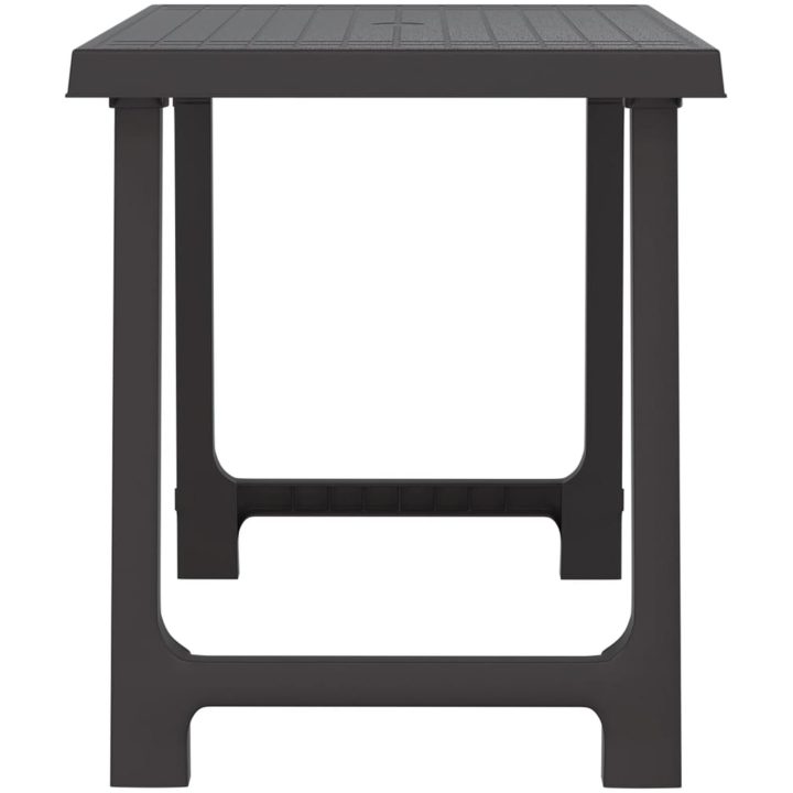 Campingbord antracit 79x56x64 cm PP träutseende vidaXL – bild 4