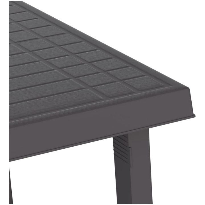 Campingbord antracit 79x56x64 cm PP träutseende vidaXL – bild 5