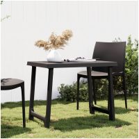 Campingbord antracit 79x56x64 cm PP träutseende vidaXL