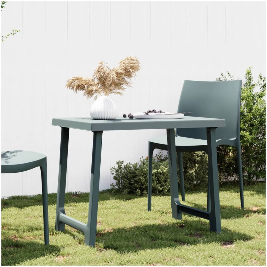Campingbord grön 79x56x64 cm PP träutseende vidaXL