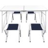 Campingbord med 4 pallar set Aluminium vidaXL 120 x 60 cm – miniatyr 2