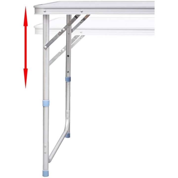 Campingbord med 6 stolar, hopfällbar och justerbar i höjd) vidaXL 180 x 60 cm – bild 5