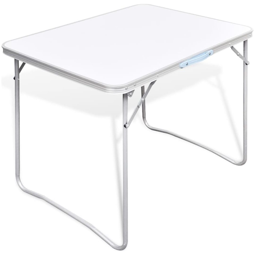 Campingbord med metallram, hopfällbar 80 x 60 cm vidaXL