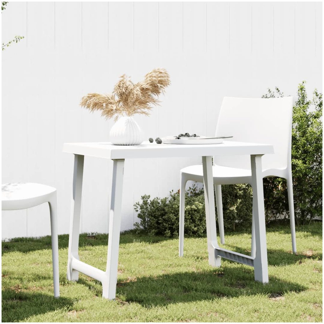 Campingbord vit 79x56x64 cm PP träutseende vidaXL