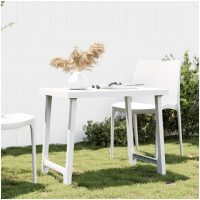 Campingbord vit 79x56x64 cm PP träutseende vidaXL