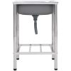 Campingdiskbänk rostfritt stål vidaXL 55 x 45 x 18 cm – miniatyr 2