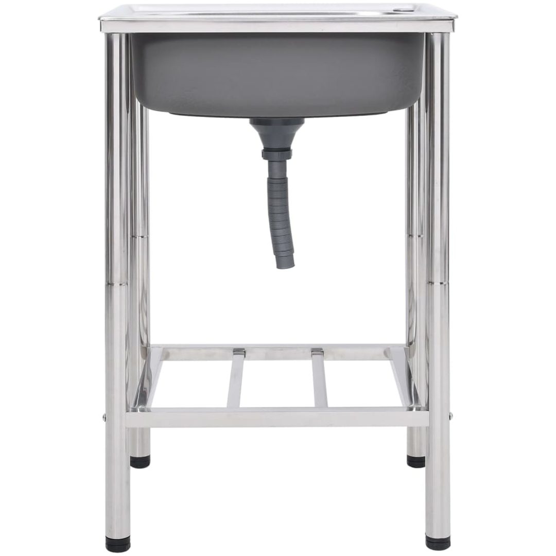 Campingdiskbänk rostfritt stål vidaXL 55 x 45 x 18 cm – bild 2