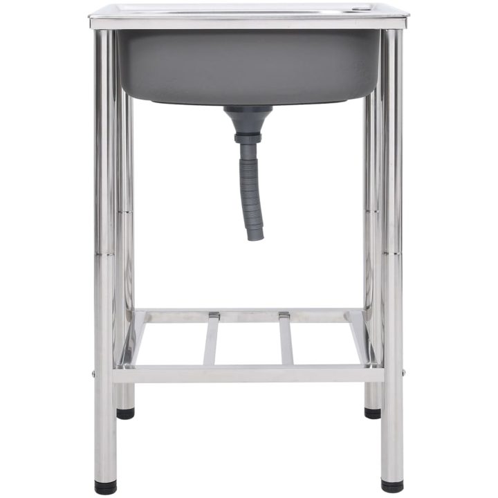 Campingdiskbänk rostfritt stål vidaXL 55 x 45 x 18 cm – bild 2
