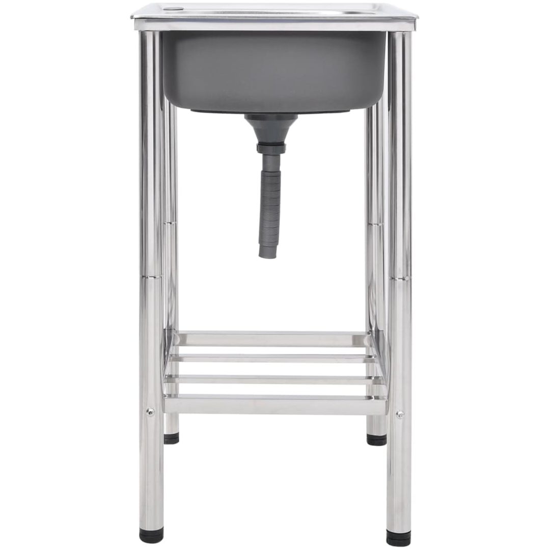 Campingdiskbänk rostfritt stål vidaXL 55 x 45 x 18 cm – bild 3