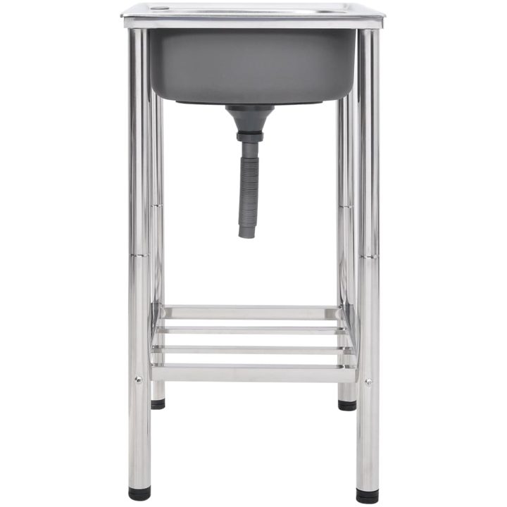Campingdiskbänk rostfritt stål vidaXL 55 x 45 x 18 cm – bild 3