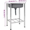 Campingdiskbänk rostfritt stål vidaXL 55 x 45 x 18 cm – miniatyr 7