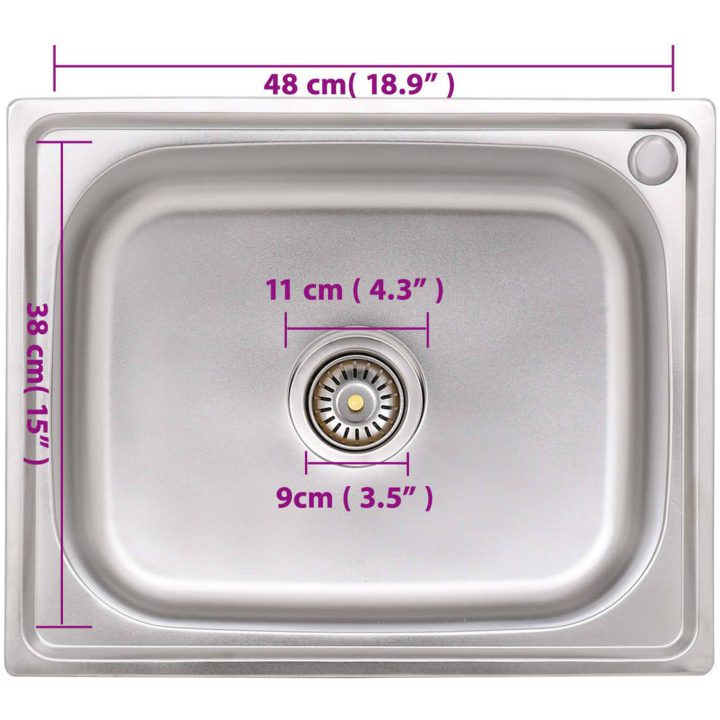 Campingdiskbänk rostfritt stål vidaXL 55 x 45 x 18 cm – bild 8