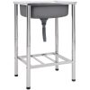 Campingdiskbänk rostfritt stål vidaXL 55 x 45 x 18 cm – miniatyr 1