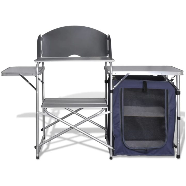 Campingkök med vindskydd i aluminium vidaXL – bild 3