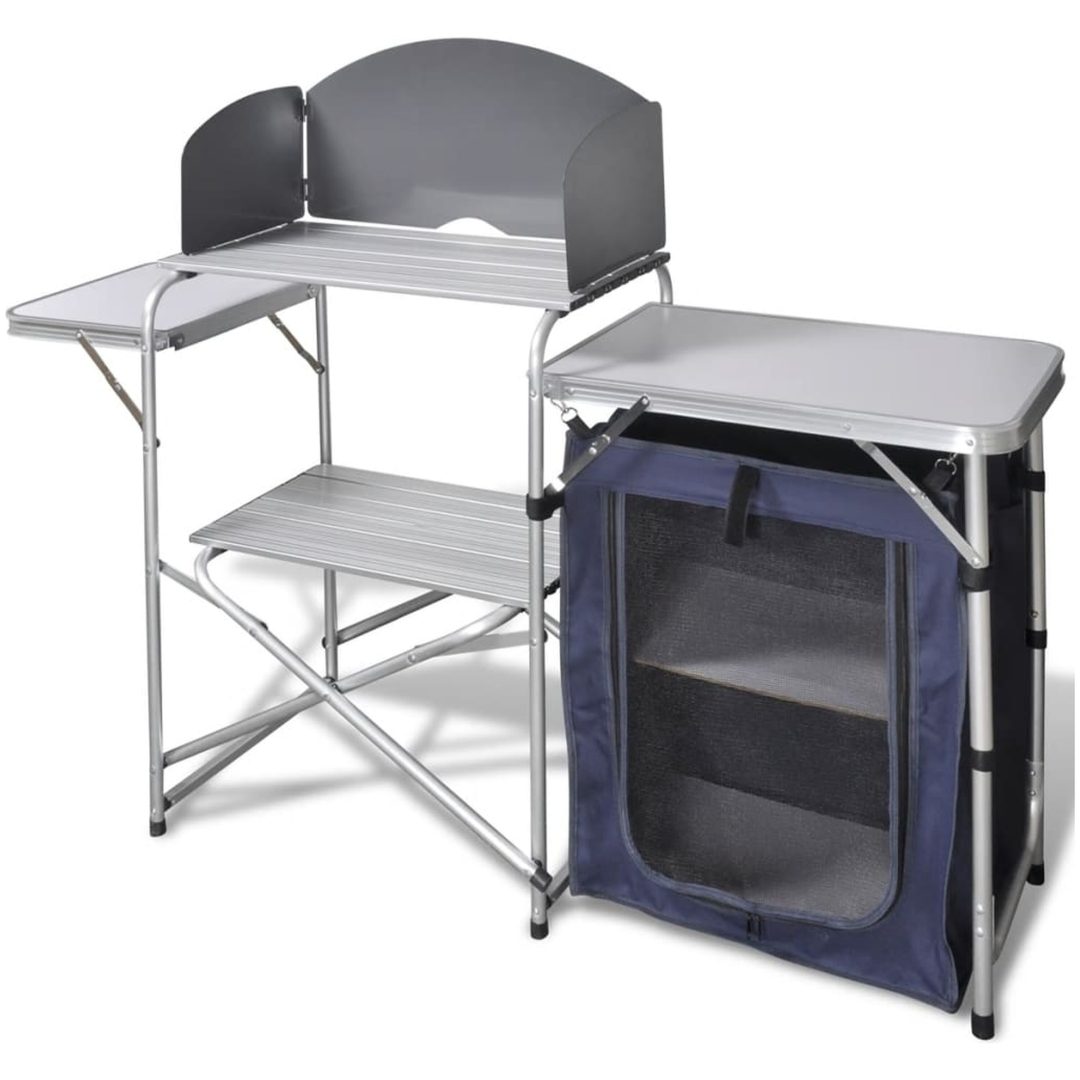 Campingkök med vindskydd i aluminium vidaXL