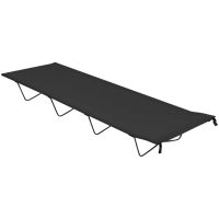 Campingsäng 180x60x19 cm oxfordtyg och stål svart vidaXL