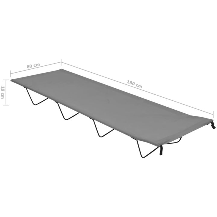 Campingsängar 2 st 180x60x19 cm oxfordtyg och stål grå vidaXL – bild 7