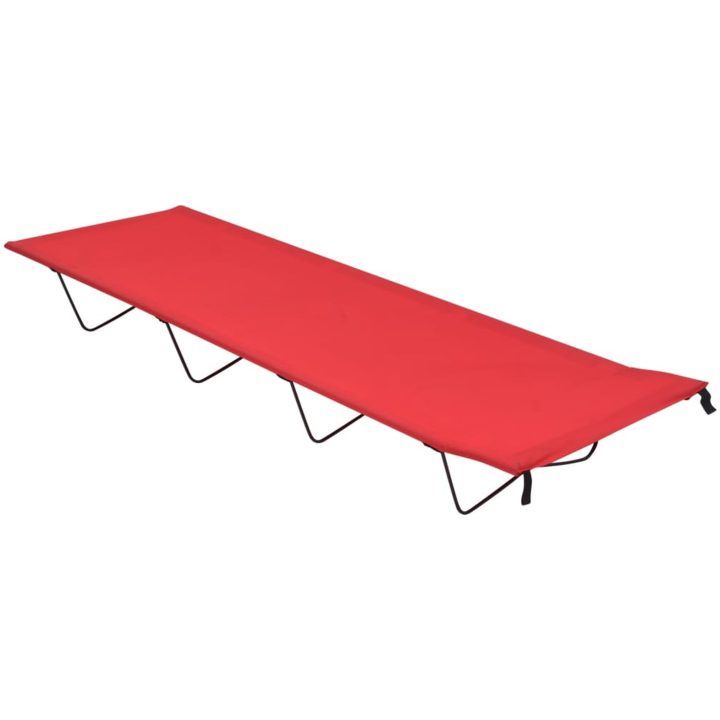 Campingsängar 2 st 180x60x19 cm oxfordtyg och stål röd vidaXL – bild 2