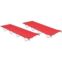 Campingsängar 2 st 180x60x19 cm oxfordtyg och stål röd vidaXL