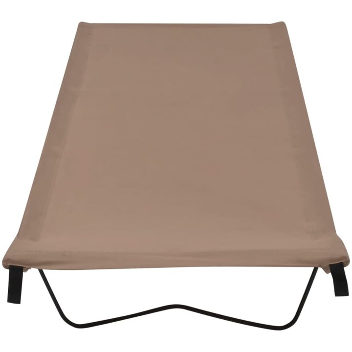 Campingsängar 2 st 180x60x19 cm oxfordtyg och stål taupe vidaXL – bild 3