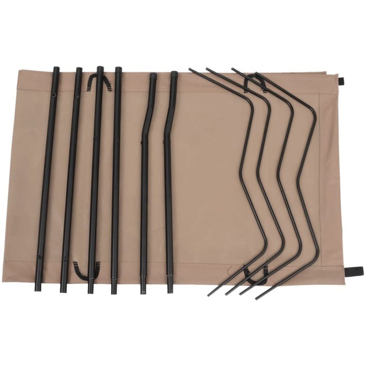 Campingsängar 2 st 180x60x19 cm oxfordtyg och stål taupe vidaXL – bild 4