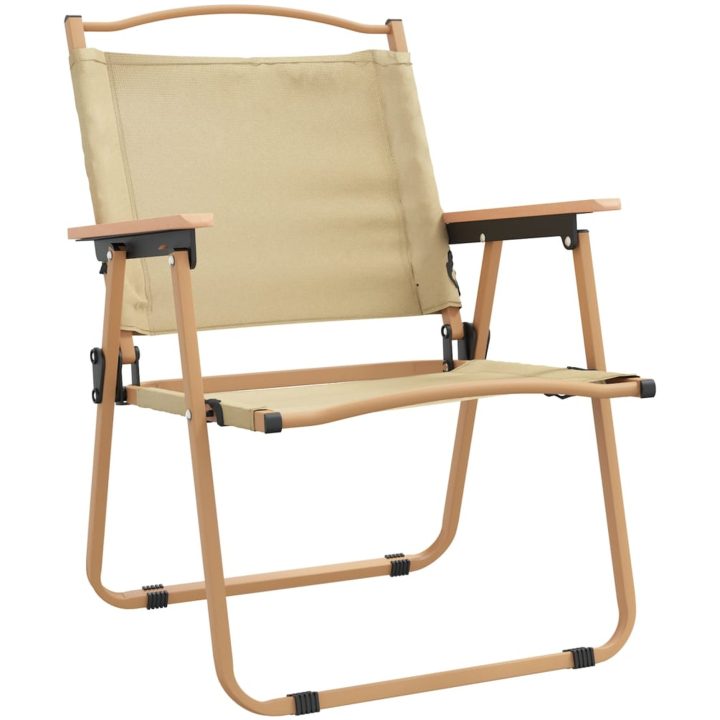 Campingstolar 2 st Beige oxfordtyg vidaXL 54 x 55 x 78 cm – bild 3