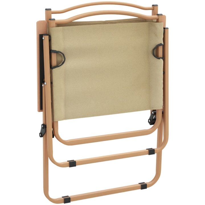 Campingstolar 2 st Beige oxfordtyg vidaXL 54 x 55 x 78 cm – bild 6