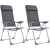 Campingstolar 2 st grå 58x69x111 cm aluminium vidaXL – miniatyr 2
