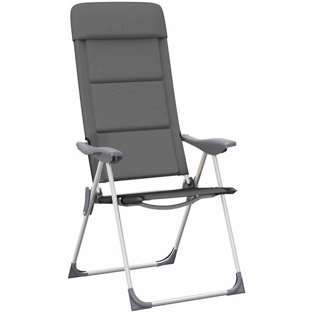 Campingstolar 2 st grå 58x69x111 cm aluminium vidaXL – bild 4