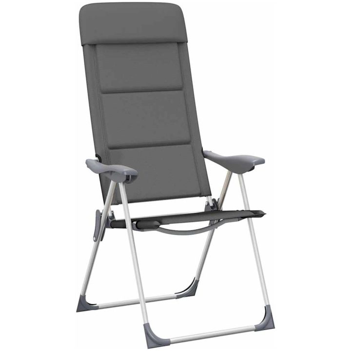 Campingstolar 2 st grå 58x69x111 cm aluminium vidaXL – bild 4