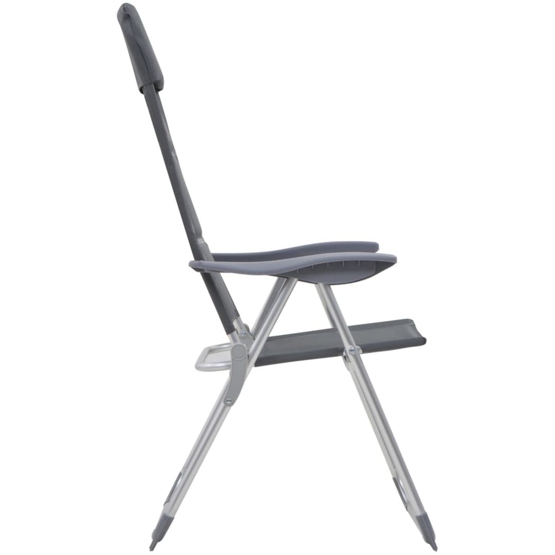 Campingstolar 2 st grå 58x69x111 cm aluminium vidaXL – bild 5