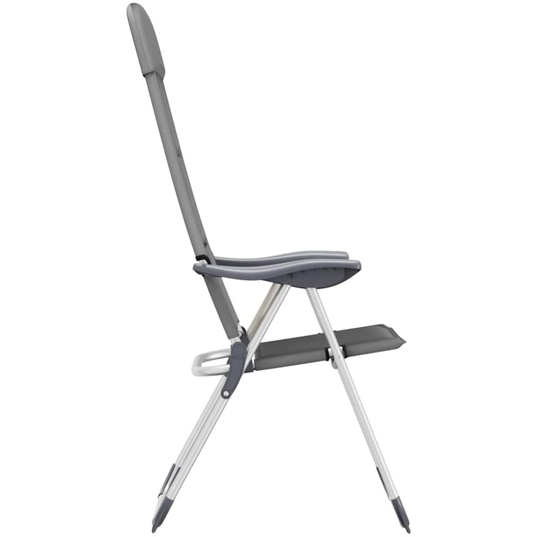 Campingstolar 2 st grå 58x69x111 cm aluminium vidaXL – bild 6