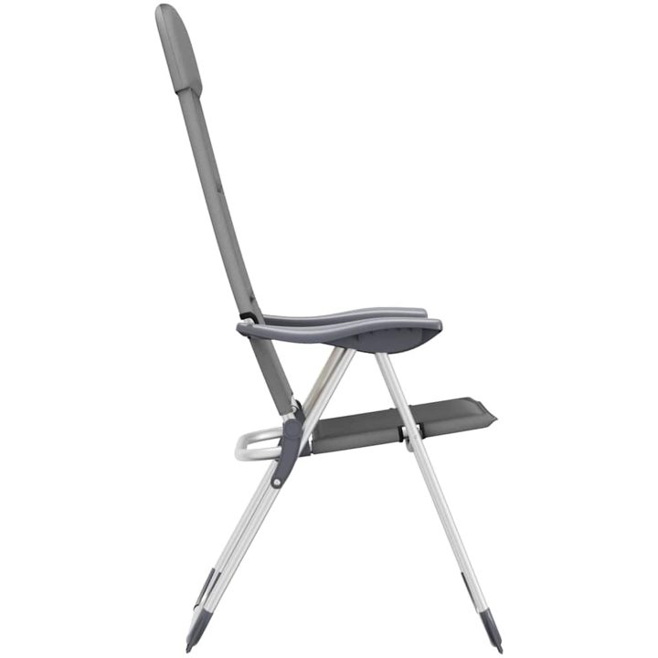 Campingstolar 2 st grå 58x69x111 cm aluminium vidaXL – bild 6