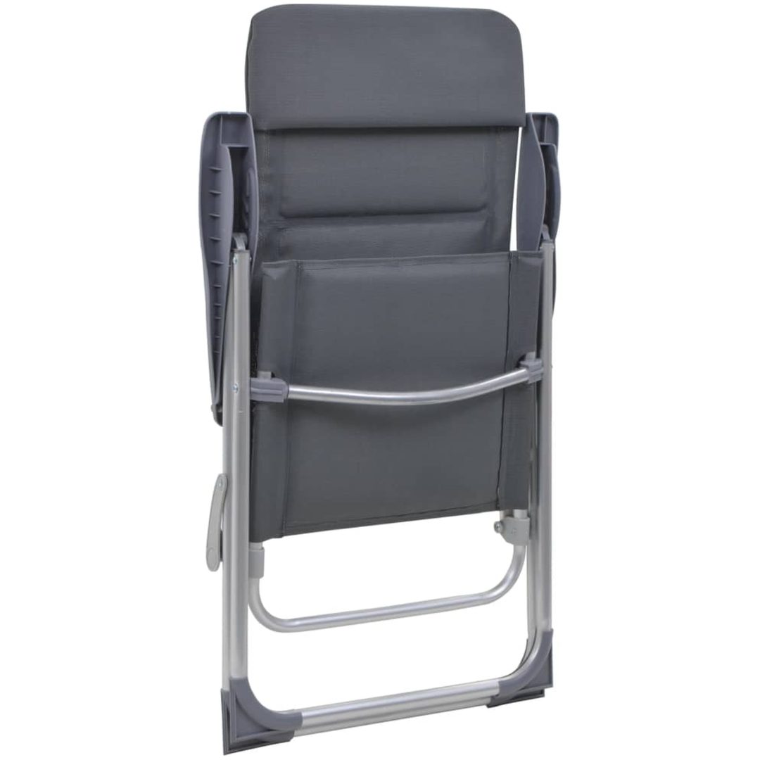 Campingstolar 2 st grå 58x69x111 cm aluminium vidaXL – bild 8