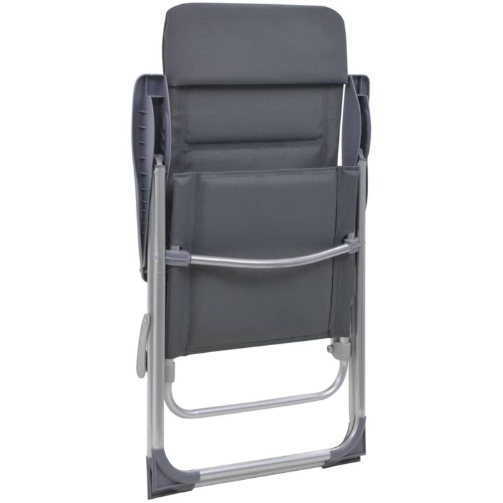 Campingstolar 2 st grå 58x69x111 cm aluminium vidaXL – bild 8
