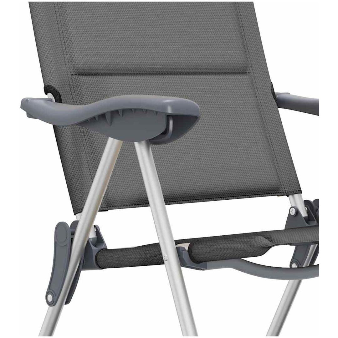 Campingstolar 2 st grå 58x69x111 cm aluminium vidaXL – bild 10