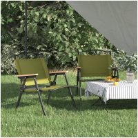 Campingstolar 2 st grön oxfordtyg vidaXL