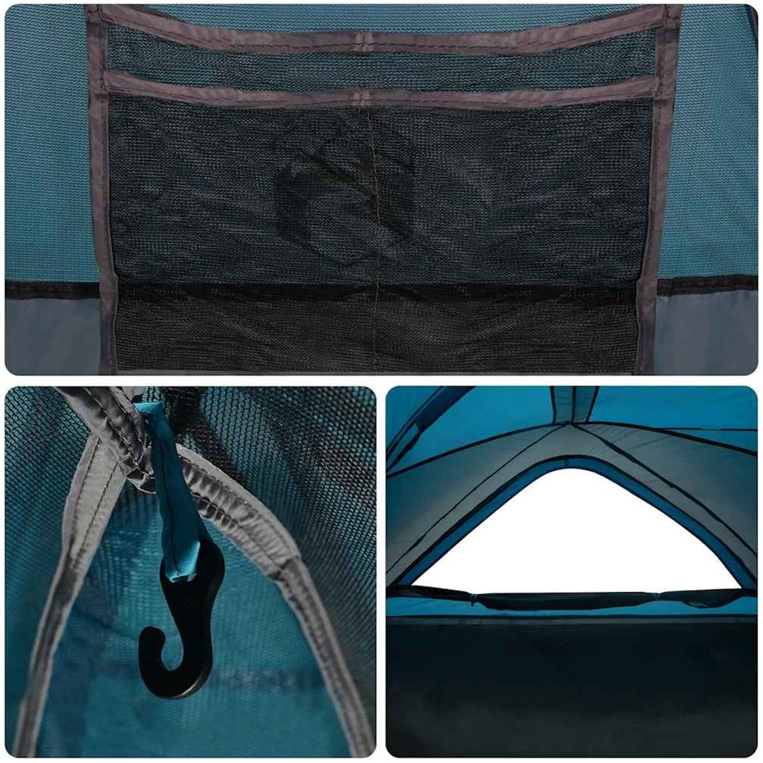 Campingtält 1 person blå vattentätt vidaXL – bild 12