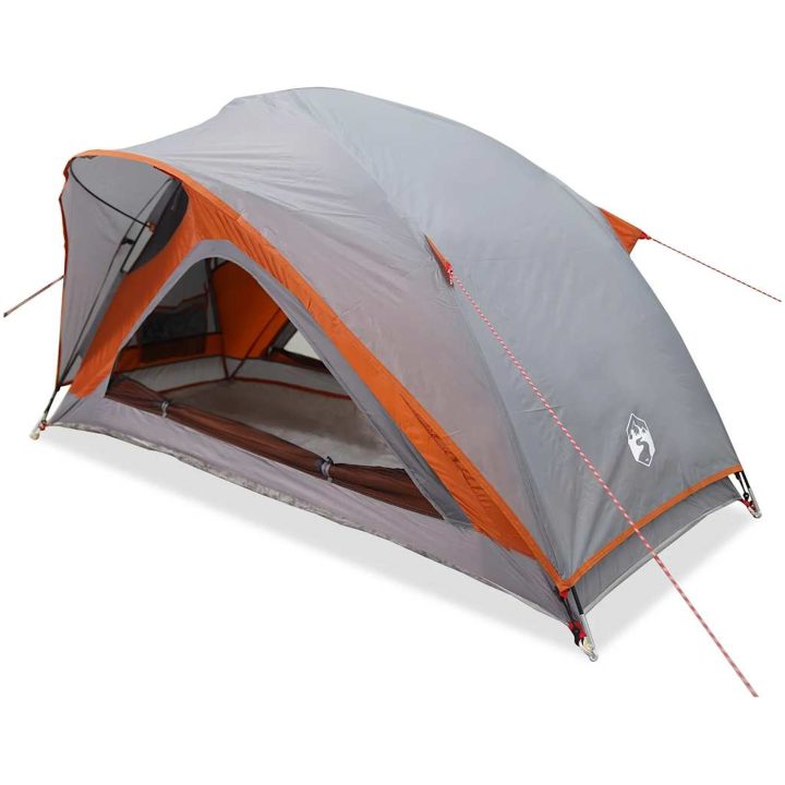Campingtält 1 person grå och orange vattentätt vidaXL – bild 2