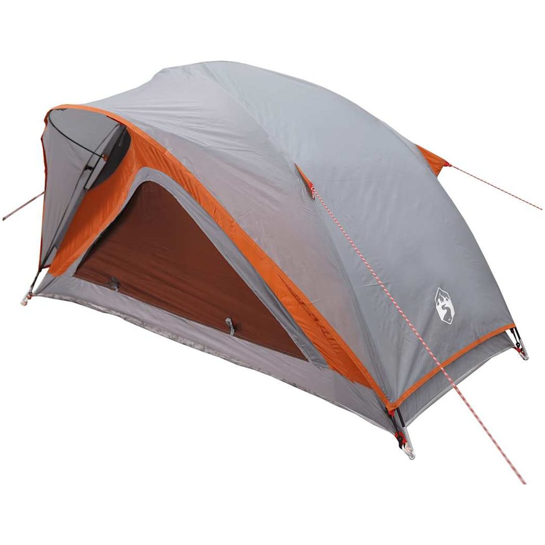 Campingtält 1 person grå och orange vattentätt vidaXL – bild 11